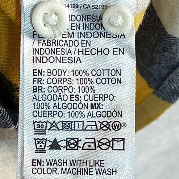 Quiksilver Plaid Flannel Shirt Mens M Yellow Black Y2K 90s Grunge SoCal Skater - Picture 10 of 10